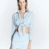 Antonia Gingham Baby Blue Skirt