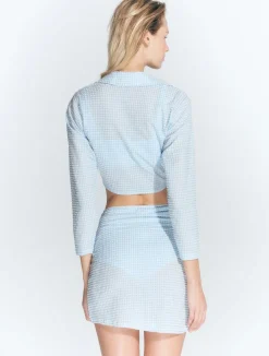 Antonia Gingham Baby Blue Skirt