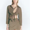 Antonia Shiny Green Skirt