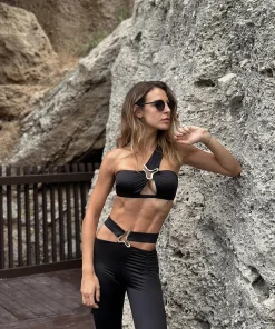 Aslışah Alkoçlar - Sereia Black Bikini Set - Jenna Black Pants