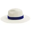 Billy White Hat With Dark Blue Trim