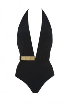 Bridget Shiny Black Swimsuit