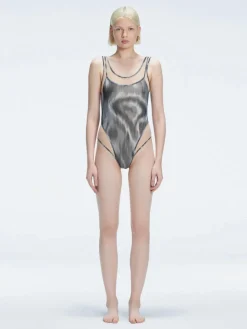 Calista Black Plunge One Piece Swimsuit