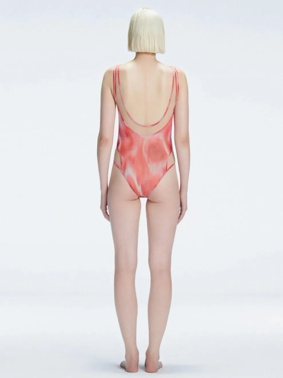 Calista Red Plunge One Piece Swimsuit