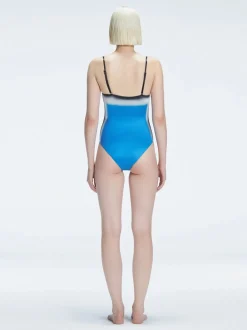 Camilla Blue Bandeau One Piece Swimsuit