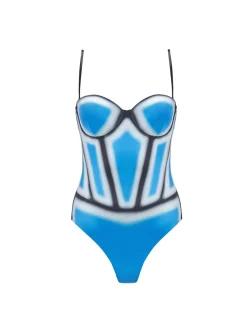 Camilla Blue Bandeau One Piece Swimsuit