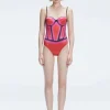 Camilla Red Bandeau One Piece Swimsuit