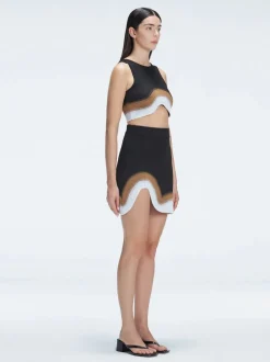 Cecilia Black Degraded Knit Crop Top