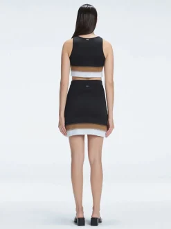 Cecilia Black Degraded Knit Crop Top