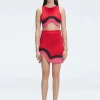 Cecilia Crop Top and Lydia Skirt Red Optical Set