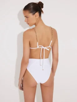 Como White Bikini Top
