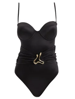 Coral Black Swimsuit