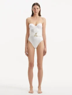 Coral White Swimsuit