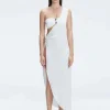 Coraline White One Shoulder Asymetrical Maxi Dress