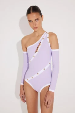 Dido Lilac/White Swimsuit