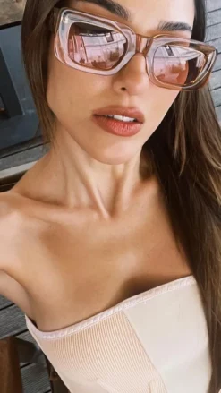 Dilan Deniz - Marche Transparent Beige Sunglasses