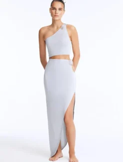 Eila Silver Top and Lyndon Silver Skirt Set
