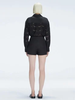 Elise Black Linen Mini Skort