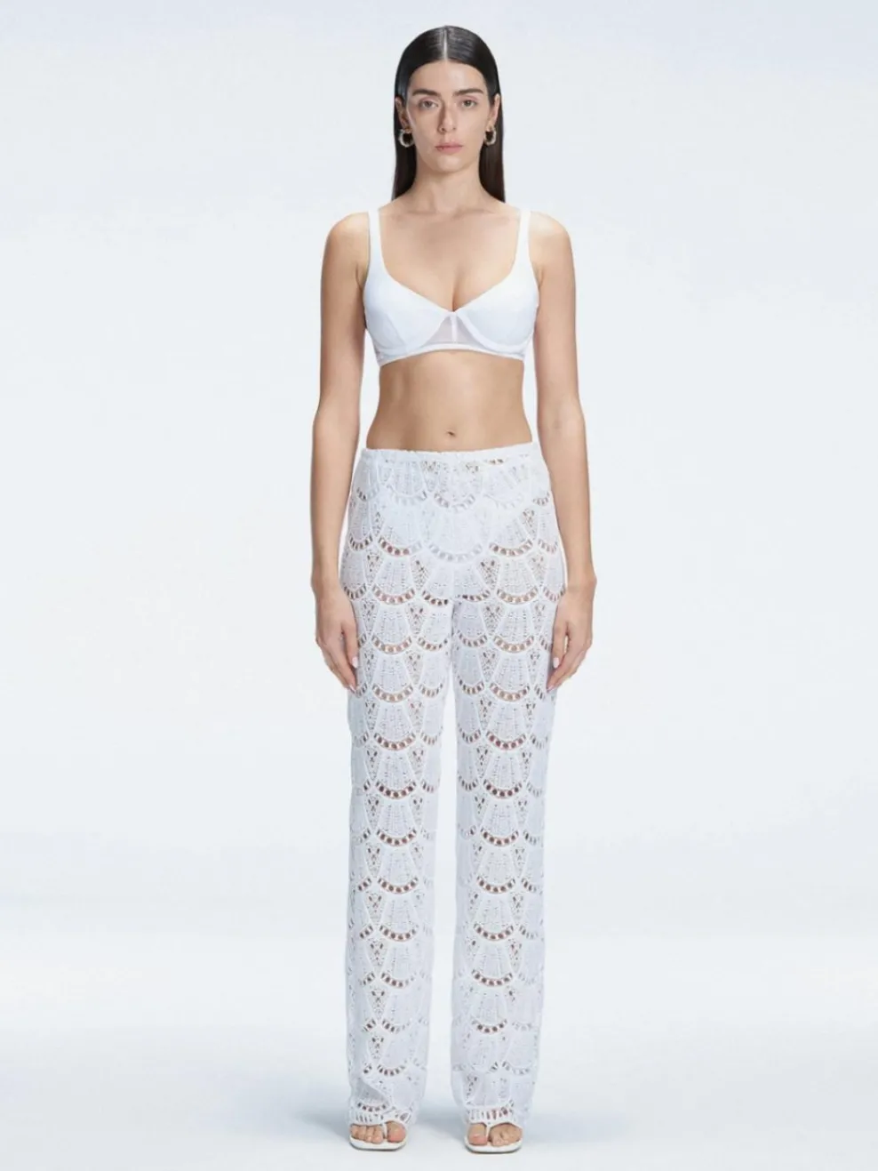Elysia White High Waist Pants