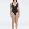 Emma V Neck Black One Piece Swimsuit