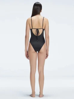 Emma V Neck Black One Piece Swimsuit