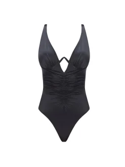 Emma V Neck Black One Piece Swimsuit