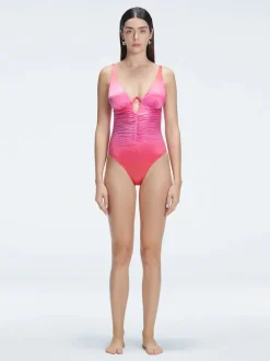 Emma V Neck Gradient One Piece Swimsuit