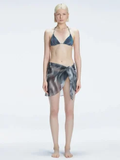 Evita Black Optical Tie Side Sarong