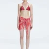 Evita Red Optical Tie Side Sarong