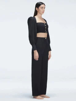 Gemma Top and Valencia Pants Black Set