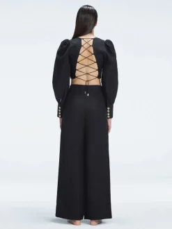 Gemma Top and Valencia Pants Black Set