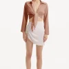 Greta Brown Satin Shirt