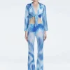 Greta Top and Freya Pants Blue Optical Set