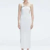 Halle White Cut Out Knit Maxi Dress