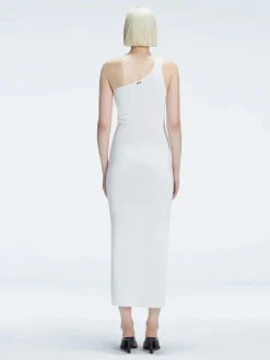 Halle White Cut Out Knit Maxi Dress