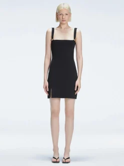 Heather Black Square Neck Knit Mini Dress