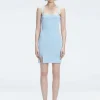 Heather Blue Square Neck Knit Mini Dress