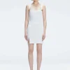 Heather White Square Neck Knit Mini Dress
