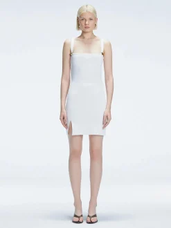 Heather White Square Neck Knit Mini Dress