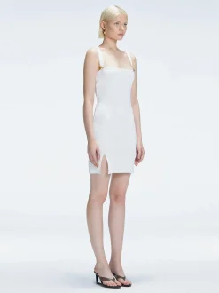Heather White Square Neck Knit Mini Dress