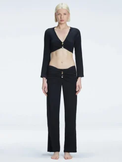 Helena Black Chrochet Accessorised Pant