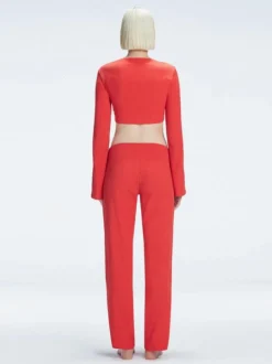 Helena Red Chrochet Accessorised Pant