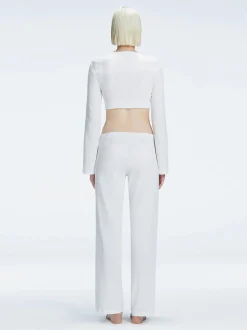Helena White Chrochet Accessorised Pant