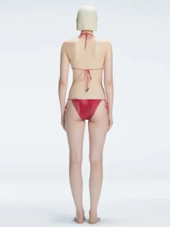 Hermione Red Tie Side Bikini Bottom