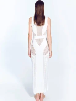 Izzy White Knit Maxi Dress