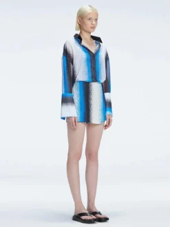Janine Blue Degraded Long Sleeve Shirt