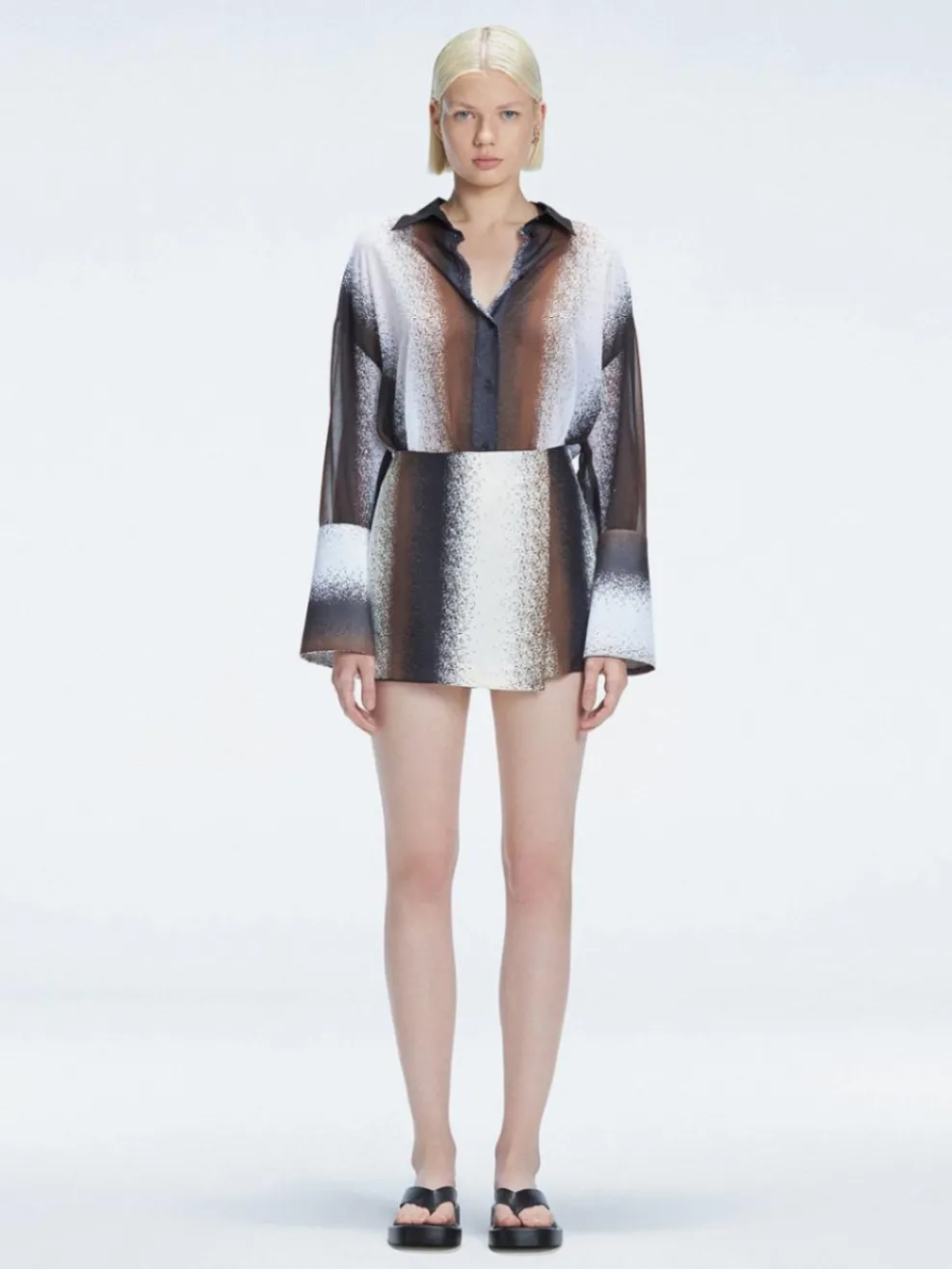 Janine Shirt and Gillian Skort Black Degraded Set