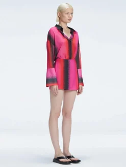 Janine Shirt and Gillian Skort Red Degraded Set