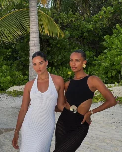 Jasmine Tookes - Honora Black Swimsuit
