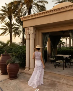 Julia Mateian - Aveline Sleeveless Lace Maxi Kaftan